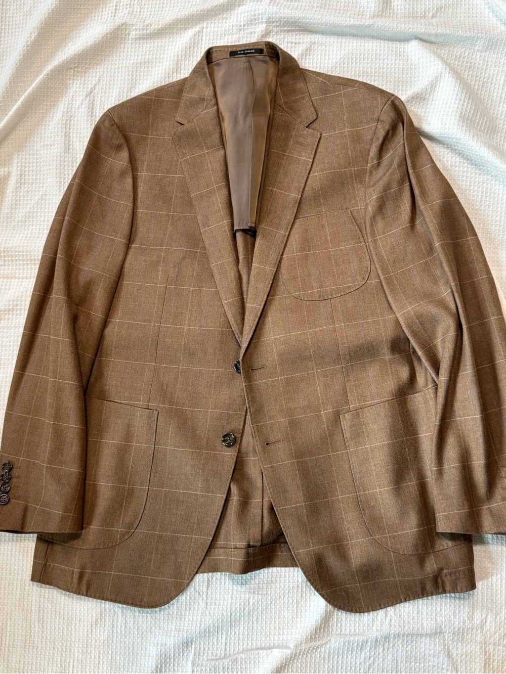Joseph Bach soft sweater Brown Windowpane Men's Blazer 42R